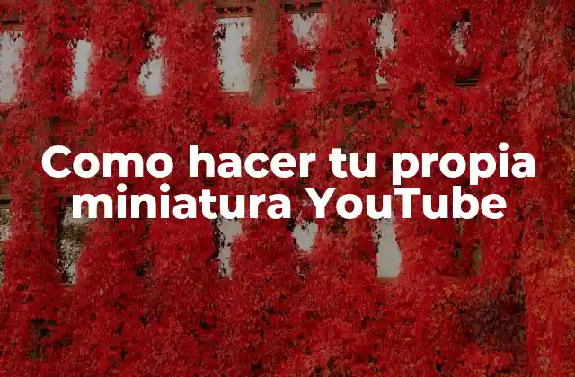 Como Hacer Tu Propia Miniatura Youtube