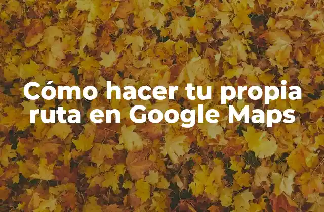 Cómo Hacer Tu Propia Ruta en Google Maps