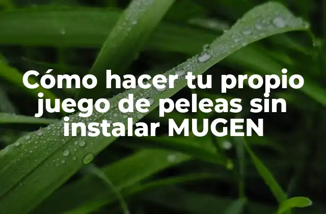 Cómo Hacer Tu Propio Juego de Peleas sin Instalar Mugen