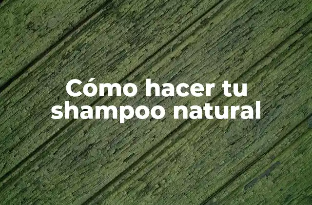Cómo Hacer Tu Shampoo Natural