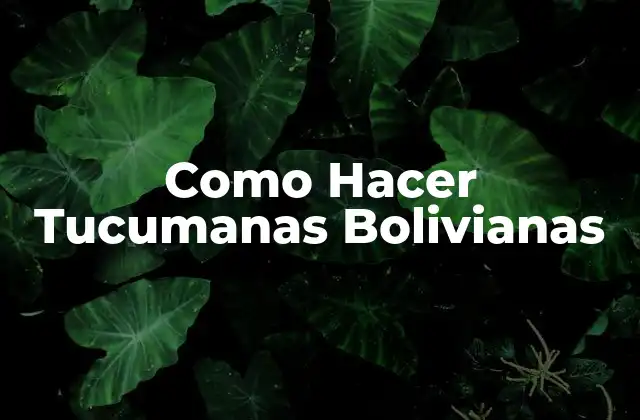Como Hacer Tucumanas Bolivianas
