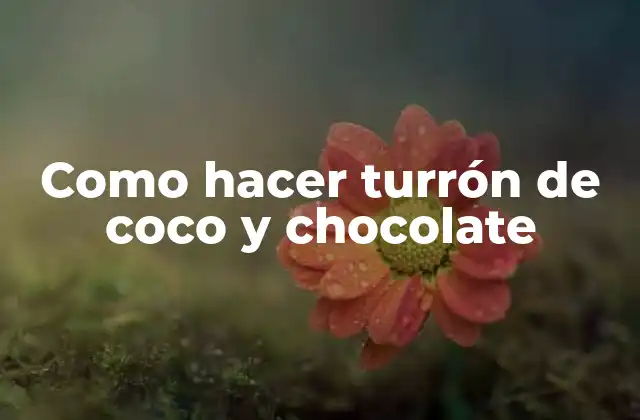 Como Hacer Turrón de Coco y Chocolate 2 Turrón de coco y chocolate: ¿qué es y cómo se utiliza?