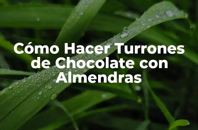 Cómo Hacer Turrones de Chocolate con Almendras