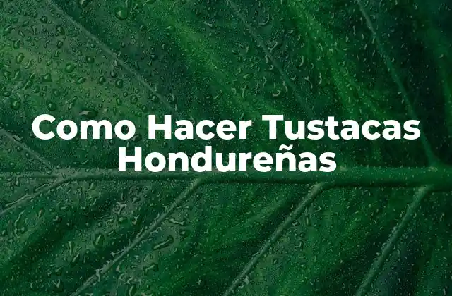 Como Hacer Tustacas Hondureñas