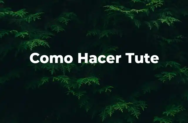 Como Hacer Tute