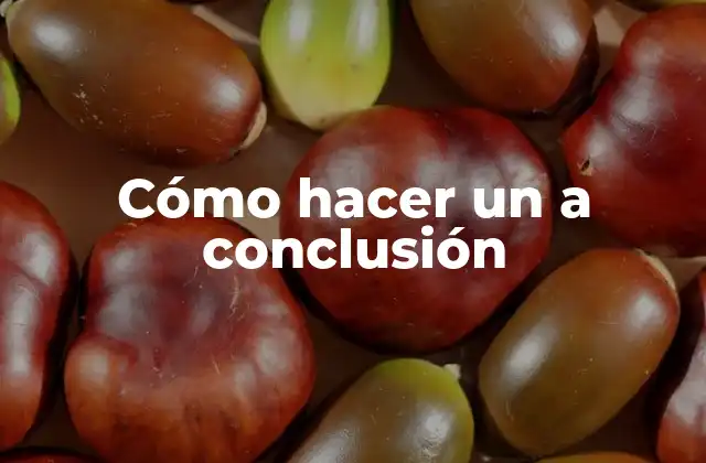 Cómo Hacer un a Conclusión
