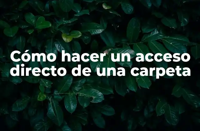 Cómo Hacer un Acceso Directo de una Carpeta