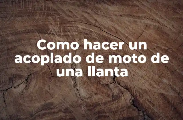 Como Hacer un Acoplado de Moto de una Llanta