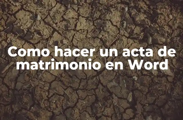 Como Hacer un Acta de Matrimonio en Word