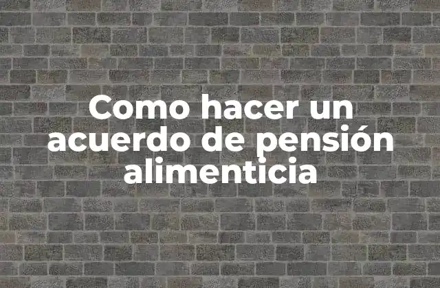 Como Hacer un Acuerdo de Pensión Alimenticia