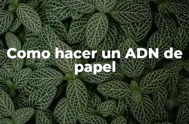 Como Hacer un Adn de Papel