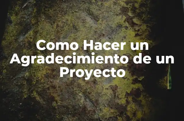 Como Hacer un Agradecimiento de un Proyecto