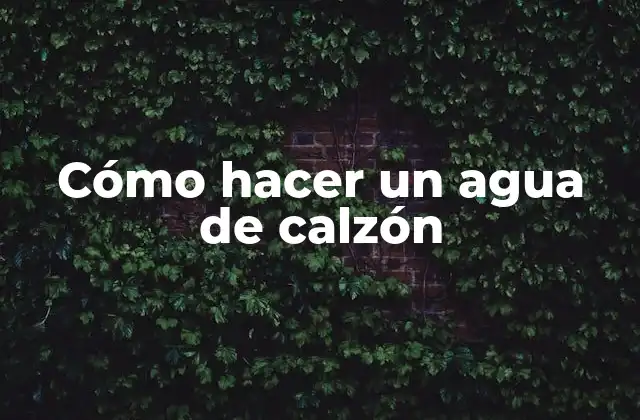 Cómo Hacer un Agua de Calzón