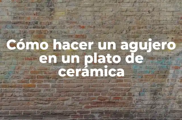 Cómo Hacer un Agujero en un Plato de Cerámica