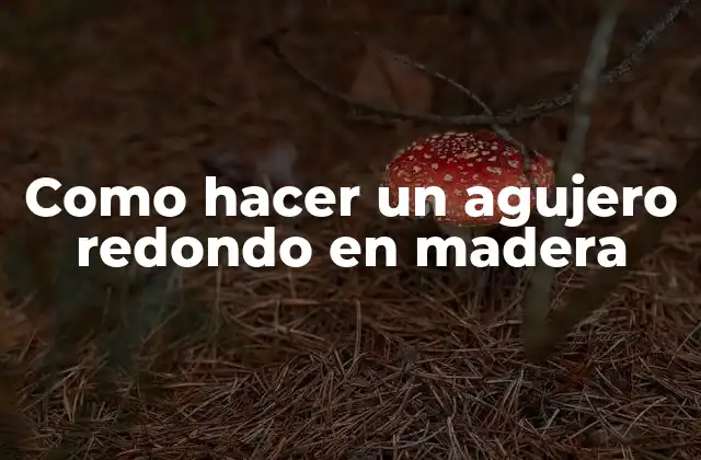 Como Hacer un Agujero Redondo en Madera