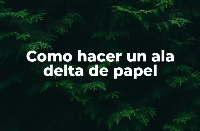 Que es un ala delta de papel