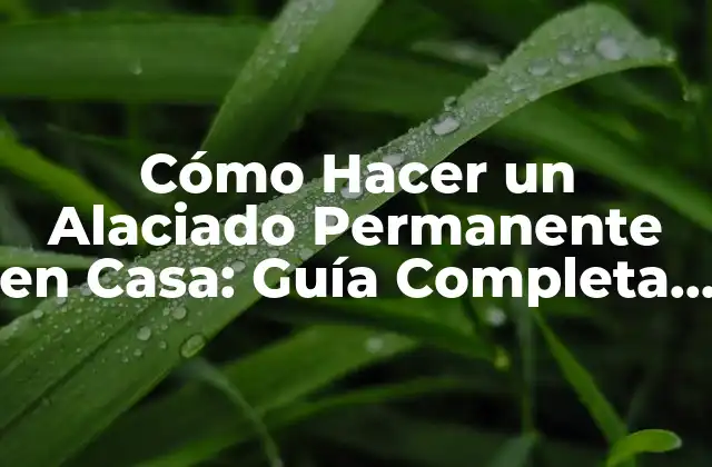 Cómo Hacer un Alaciado Permanente en Casa: Guía Completa y Detallada