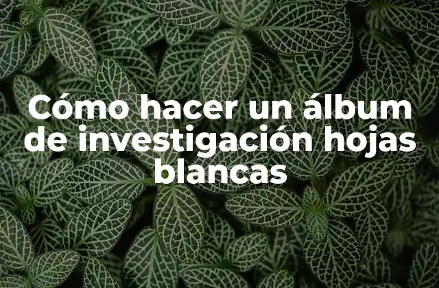 Cómo Hacer un Álbum de Investigación Hojas Blancas