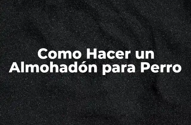 Como Hacer un Almohadón para Perro