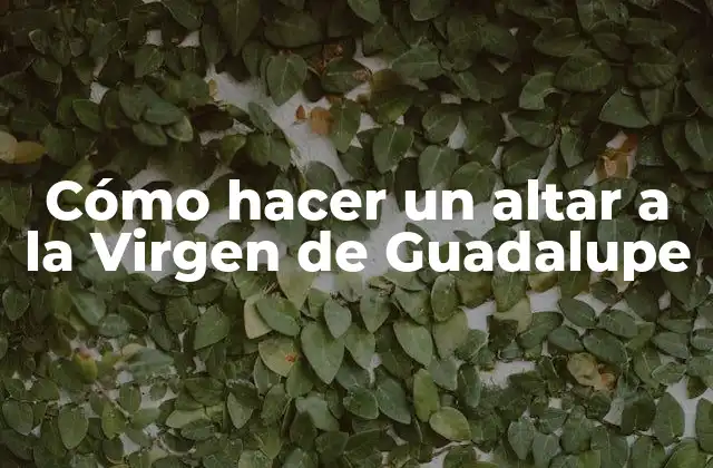 Cómo Hacer un Altar a la Virgen de Guadalupe
