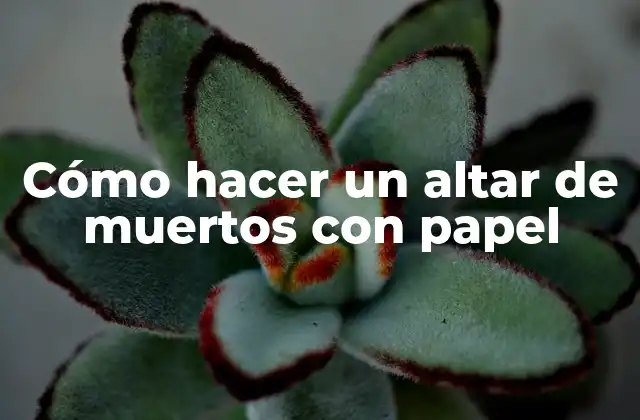 Cómo Hacer un Altar de Muertos con Papel
