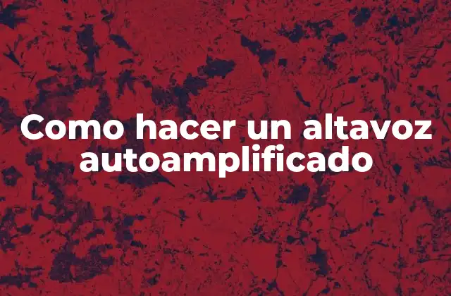 Como Hacer un Altavoz Autoamplificado