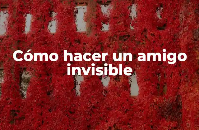 Cómo Hacer un Amigo Invisible