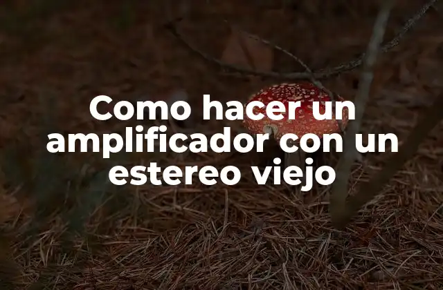 Como Hacer un Amplificador con un Estereo Viejo