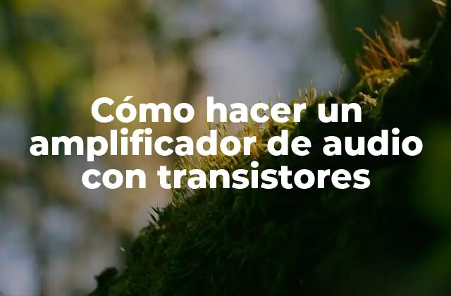 Cómo Hacer un Amplificador de Audio con Transistores