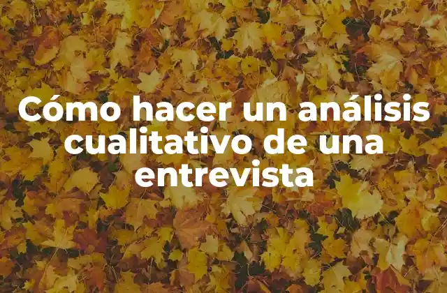 Cómo Hacer un Análisis Cualitativo de una Entrevista