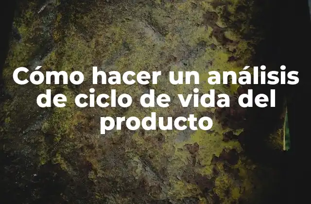 Cómo Hacer un Análisis de Ciclo de Vida Del Producto