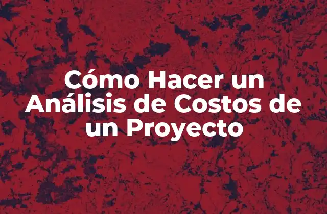 Cómo Hacer un Análisis de Costos de un Proyecto