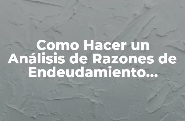 Como Hacer un Análisis de Razones de Endeudamiento Ejemplos