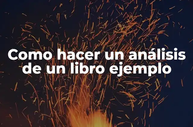 Como Hacer un Análisis de un Libro Ejemplo 2 Análisis de un libro ejemplo