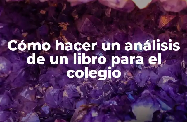 Cómo Hacer un Análisis de un Libro para el Colegio