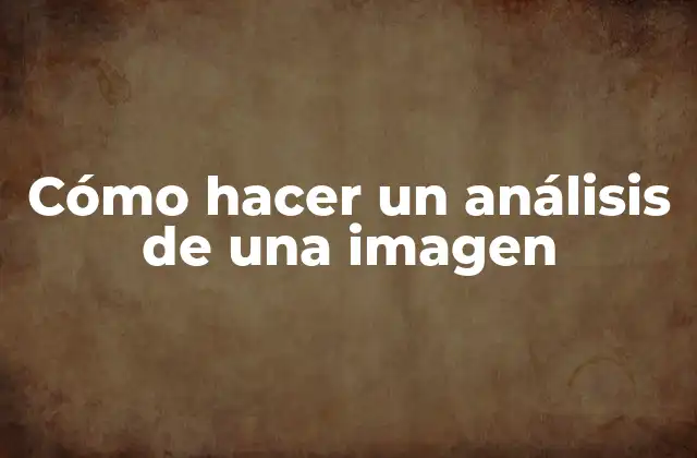 Cómo Hacer un Análisis de una Imagen
