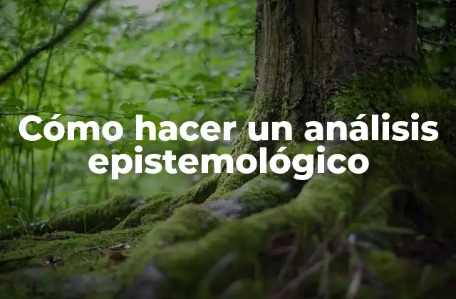 Cómo Hacer un Análisis Epistemológico