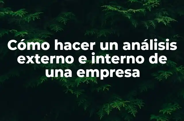 Cómo Hacer un Análisis Externo e Interno de una Empresa