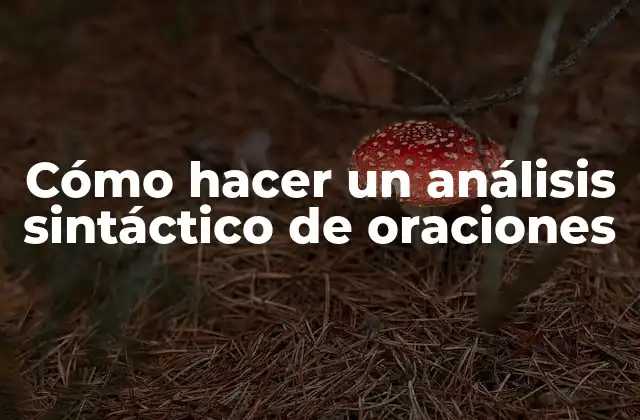 Cómo Hacer un Análisis Sintáctico de Oraciones
