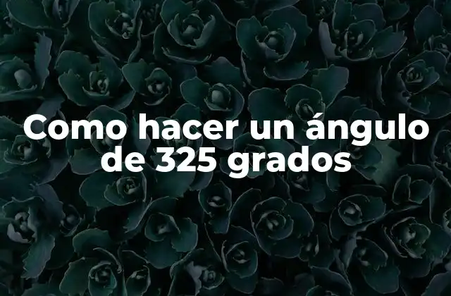 Como Hacer un Ángulo de 325 Grados