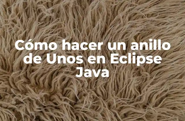 Cómo Hacer un Anillo de unos en Eclipse Java