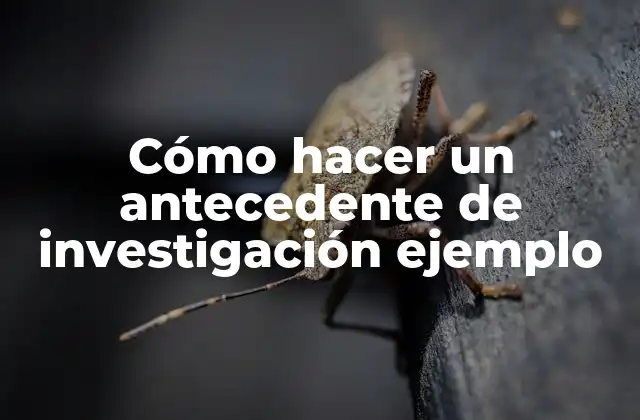 Cómo Hacer un Antecedente de Investigación Ejemplo