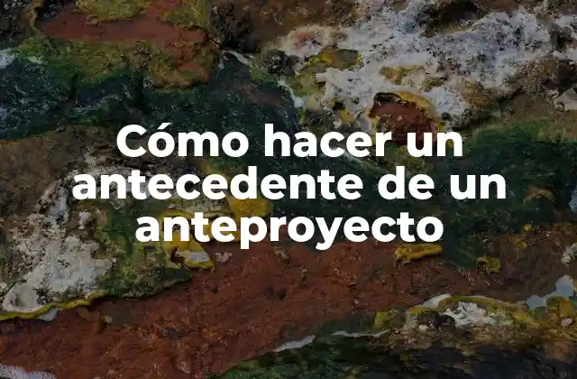 Cómo Hacer un Antecedente de un Anteproyecto