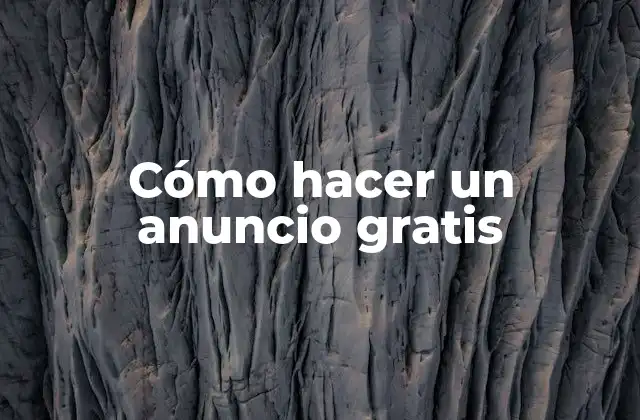 Cómo Hacer un Anuncio Gratis