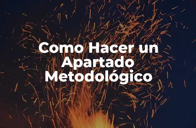 Como Hacer un Apartado Metodológico