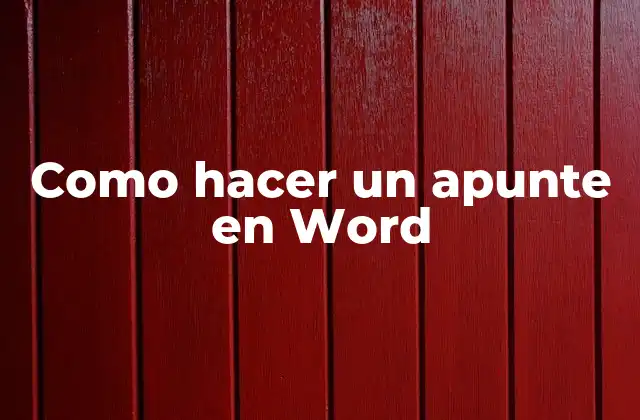 Como Hacer un Apunte en Word
