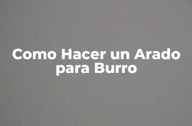 Como Hacer un Arado para Burro