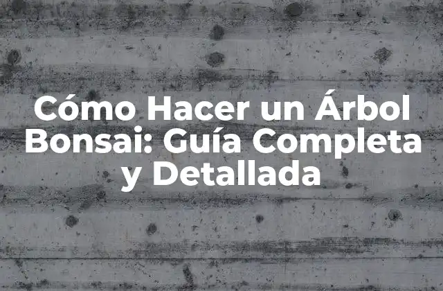 Cómo Hacer un Árbol Bonsai: Guía Completa y Detallada