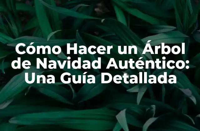 Cómo Hacer un Árbol de Navidad Auténtico: una Guía Detallada