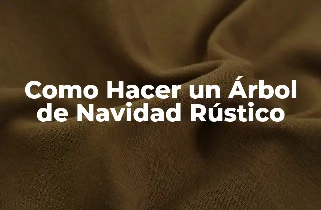 Como Hacer un Árbol de Navidad Rústico